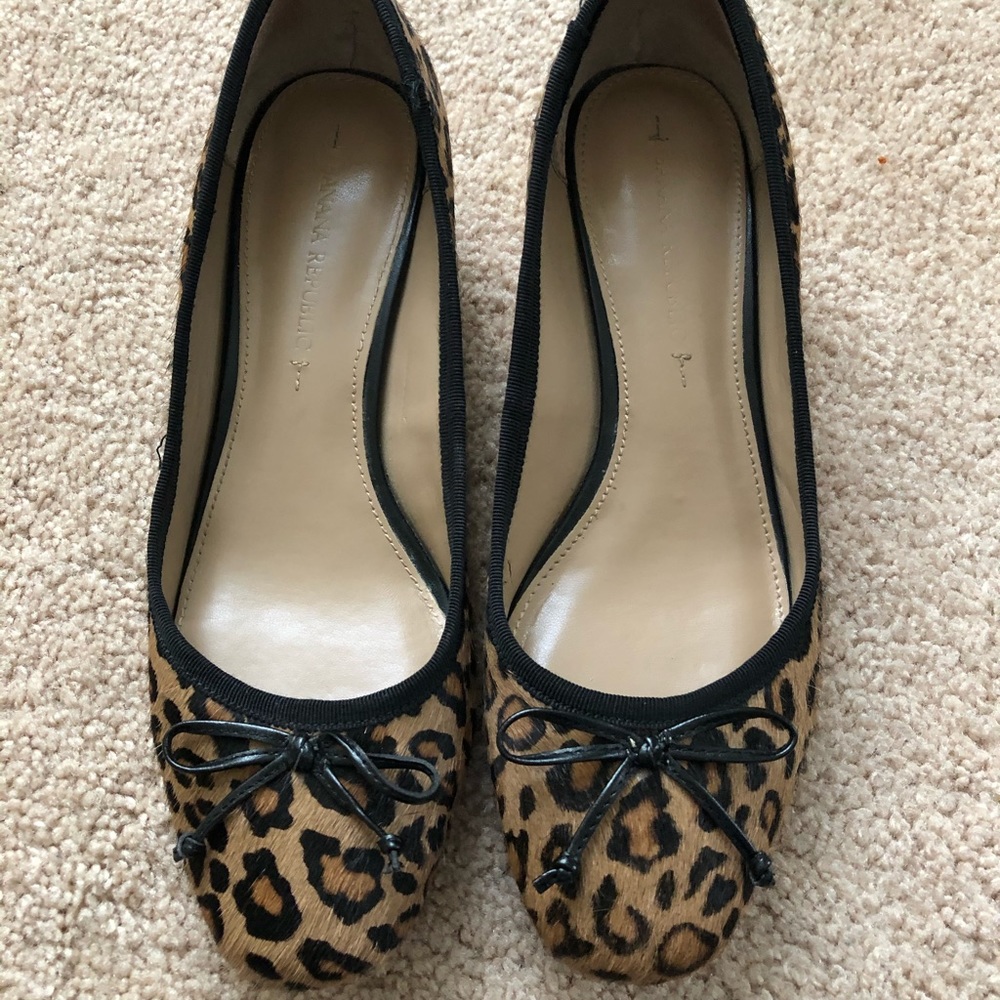 Banana Republic leopard print block heels